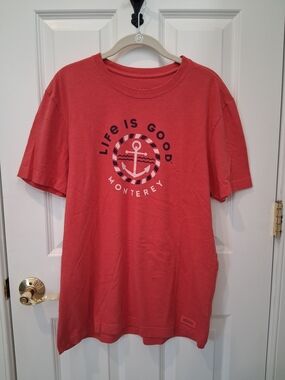 Life Is Good Red Anchor Monterey Short Sleeve Tee